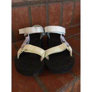 Teva Sandals Women Size 8 Original Universal Shoes Flip Flops Green Yellow Pink